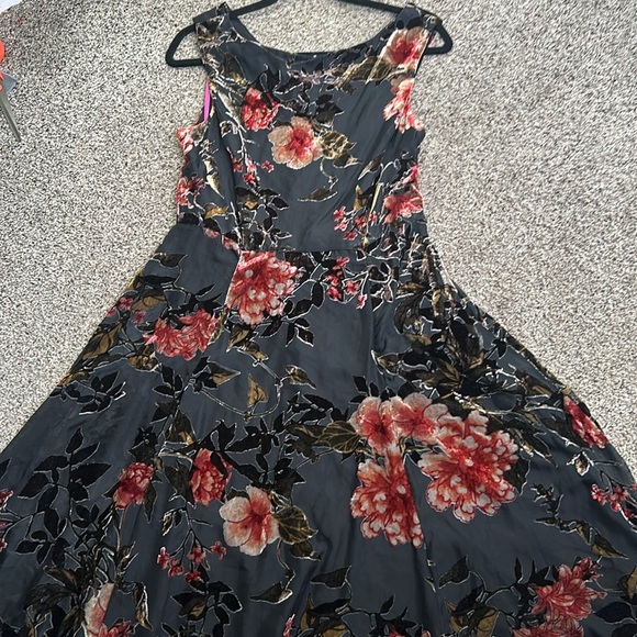 Betsey Johnson burn out velvet crepe floral mid dress size 10 grunge whimsigod - Picture 10 of 13